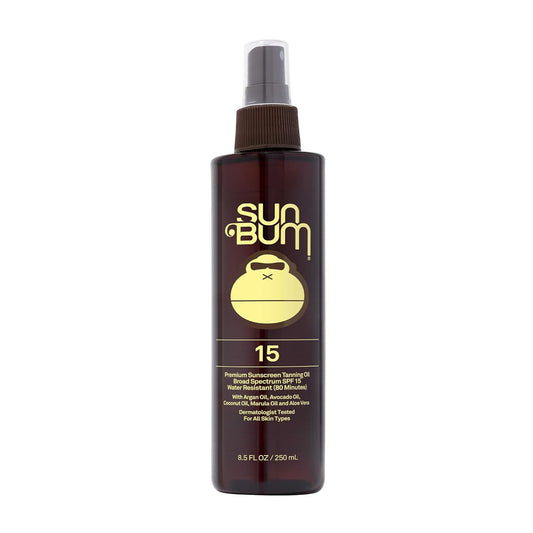 S3 3 Pack Sun Bum SPF 15 Moisturizing Tanning Oil | Vegan and Hawaii 104 Reef Act Compliant (Octinoxate & Oxybenzone Free) Broad Spectrum Moisturizing UVA/UVB Sunscreen Tanning Oil | 8.5 oz